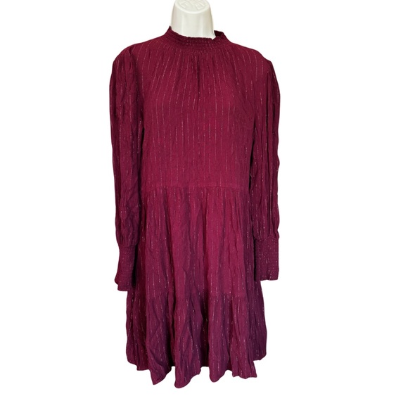 KNOX ROSE Burgundy Long Sleeve Dress - Picture 1 of 3